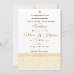 Invitation de mariage du temple indien
