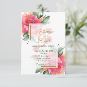 Invitation de mariage économique avec un beau jard