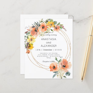 Invitation de mariage économique et élégante.
