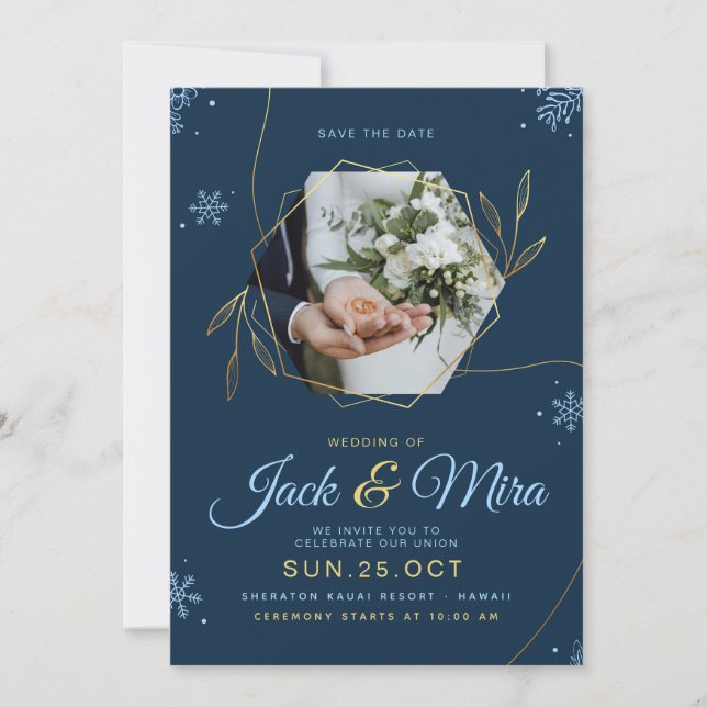 invitation de mariage élégant (Devant)