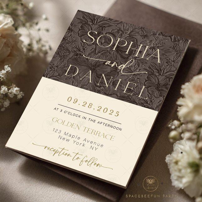 Invitation de mariage élégant chocolat et moka mod (Elegant Chocolate Mocha Wedding Templat invitation)