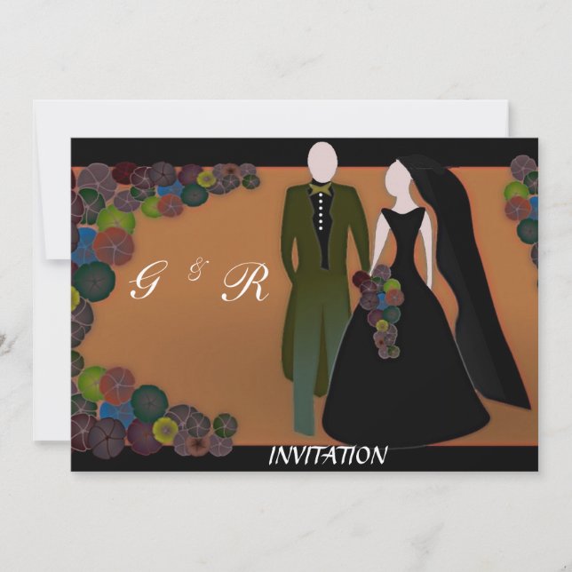 Invitation de mariage élégant gothique (Devant)