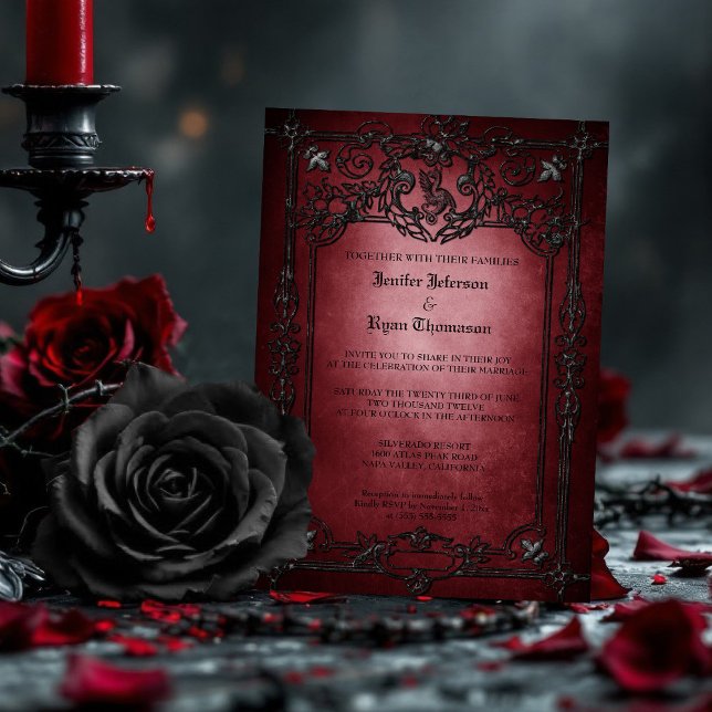 Invitation de mariage élégant gothique Halloween (Créateur téléchargé)