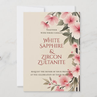 Invitation de mariage élégant rose pâle