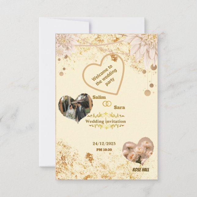 Invitation de mariage élégante  (Devant)