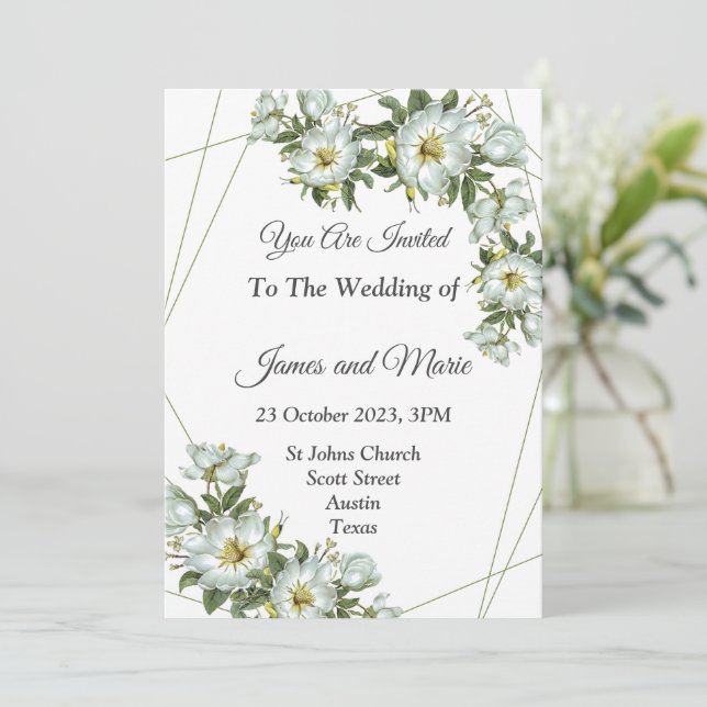 Invitation de mariage élégante,  (Debout devant)