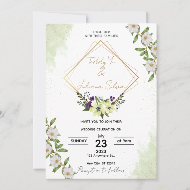 Invitation de mariage élégante (Devant)