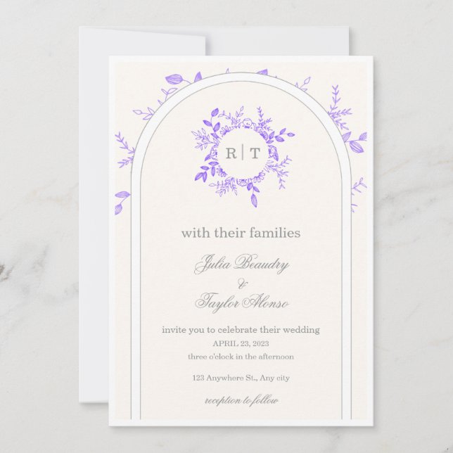 Invitation de mariage élégante  (Devant)
