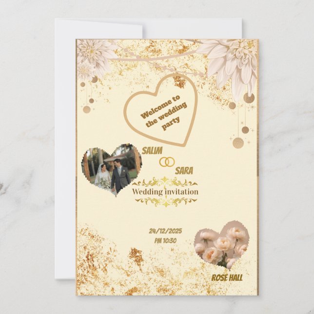 Invitation de mariage élégante (Devant)