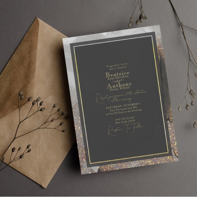 Invitation de mariage élégante à l'aquarelle moder (Créateur téléchargé)