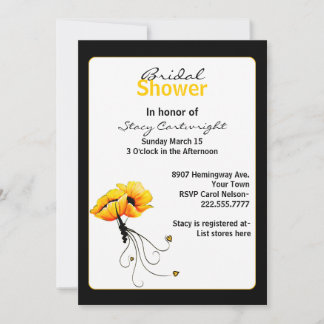 Invitation de mariage élégante aux coquelicots jau