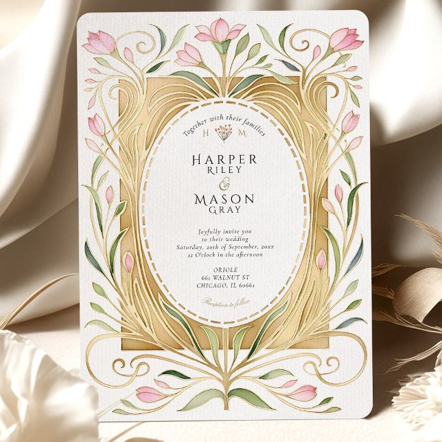 Invitation de mariage élégante aux Freesias Art No (Créateur téléchargé)