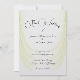 Invitation de mariage élégante aux perles blanches