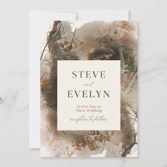 Invitation De Mariage Élégante Avec Des teintes Do (Devant)