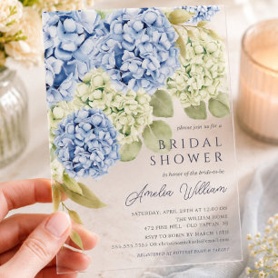Invitation de mariage élégante avec hydrangea bleu