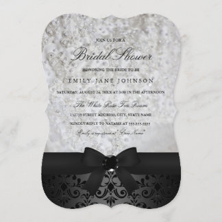 Invitation de mariage élégante avec nœud noir et b