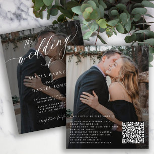 Invitation de mariage élégante avec QR CODE budget