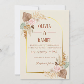 Invitation de mariage élégante Boho - Arche modern