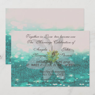 Invitation de mariage élégante Bokeh, pailletée, m