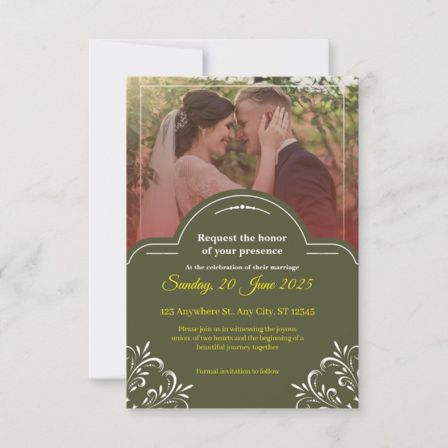 Invitation de mariage élégante – Classique (Devant)