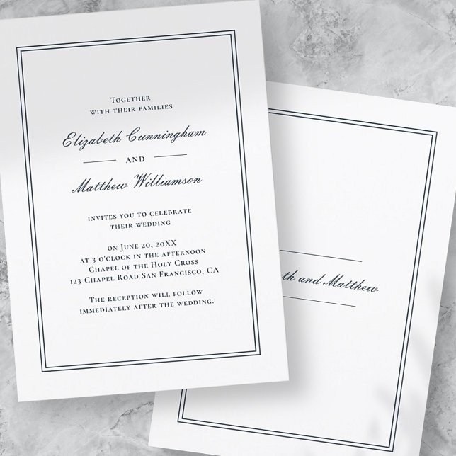 Invitation de mariage élégante classique et simple (Créateur téléchargé)