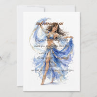 Invitation de mariage élégante danseuse bleue