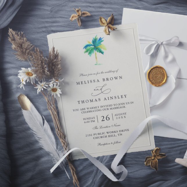 Invitation de mariage élégante de destination de p (Créateur téléchargé)