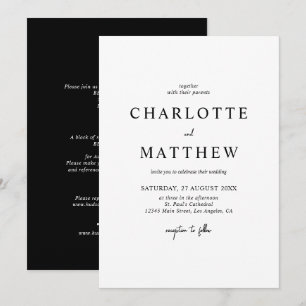 Invitation de mariage élégante Détails sur le do