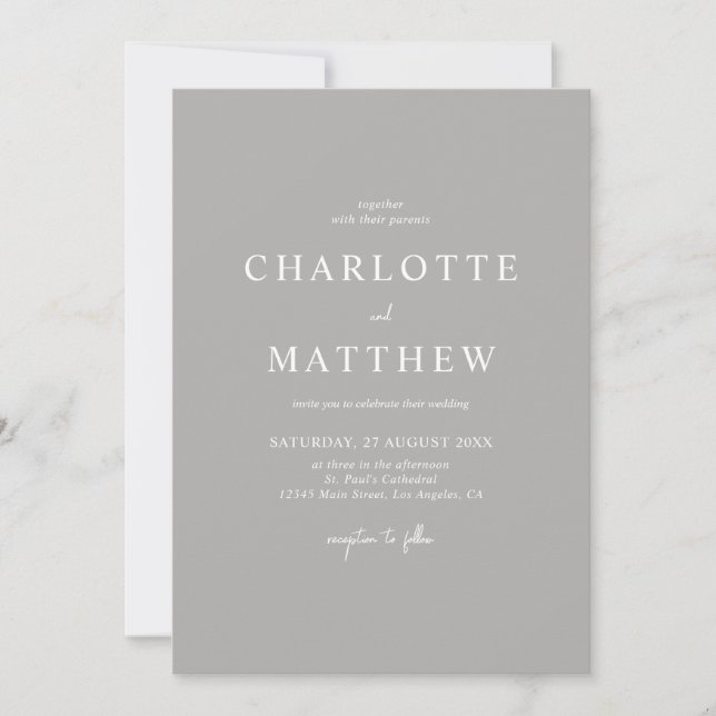 Invitation de mariage élégante | Détails sur le do (Devant)