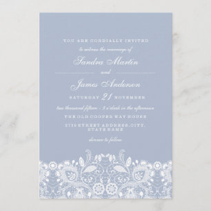 Invitation de mariage élégante en dentelle blanche