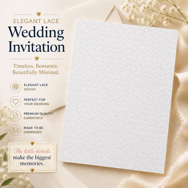 Invitation de mariage élégante en dentelle minimal (Créateur téléchargé)