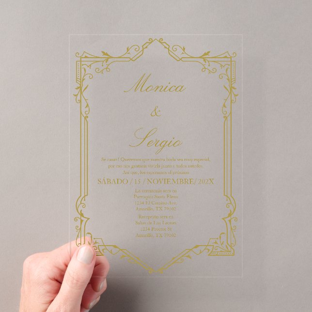 Invitation de mariage élégante en espagnol (In situ (ordinateur de poche))