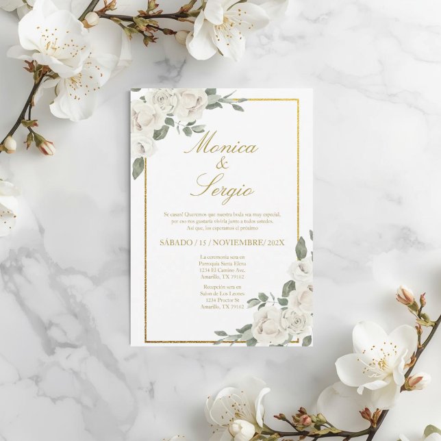Invitation de mariage élégante en espagnol (Créateur téléchargé)