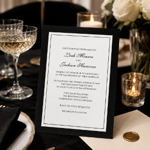 Invitation de mariage élégante en tenue de soirée
