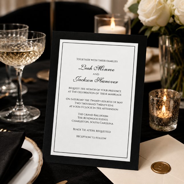 Invitation de mariage élégante en tenue de soirée (Créateur téléchargé)
