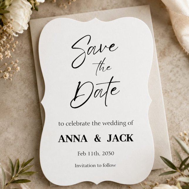 Invitation de mariage élégante Enregistrez la date (Créateur téléchargé)