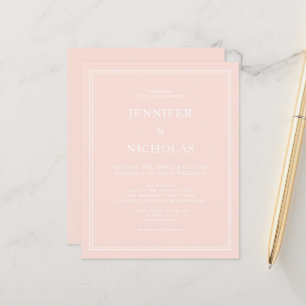 Invitation de mariage élégante et abordable rose p