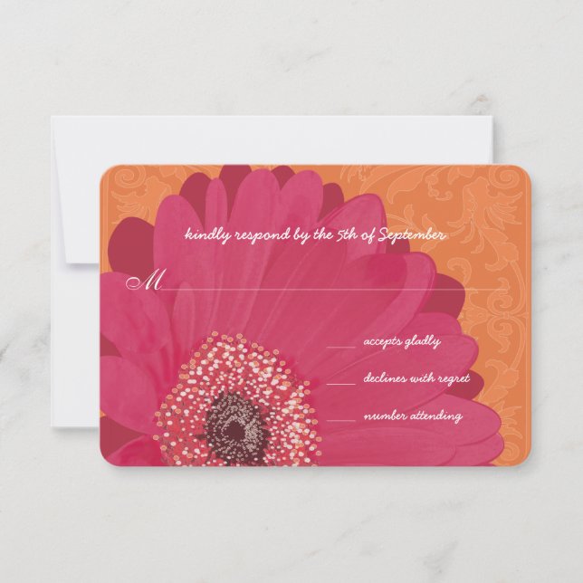 Invitation de mariage élégante et belle avec Gerbe (Devant)