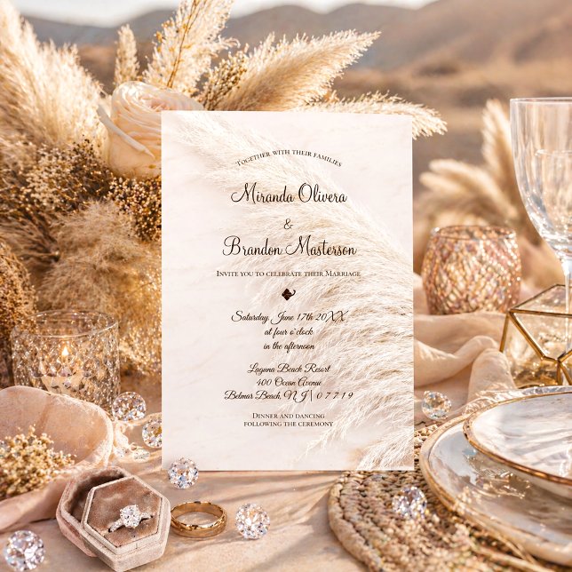 Invitation de mariage élégante et bohème avec herb (Créateur téléchargé)