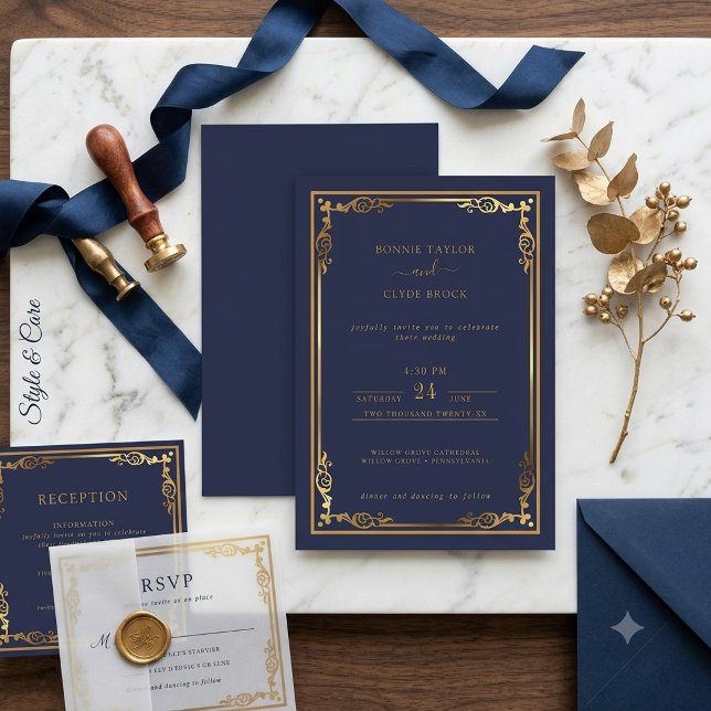 Invitation de mariage élégante et chic avec une to (Gorgeous Stylish Wedding Invite with Elegant Flair)