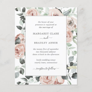Invitation de mariage élégante et économique Dusty