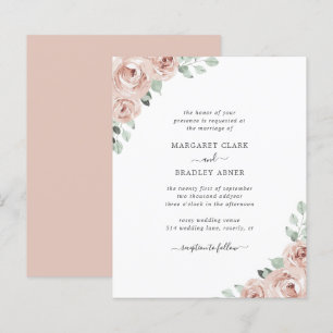 Invitation de mariage élégante et économique Dusty