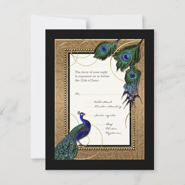 Invitation de mariage élégante et formelle baroque (Devant)