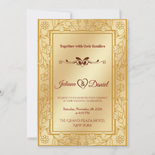 Invitation de mariage élégante et luxueuse en méta