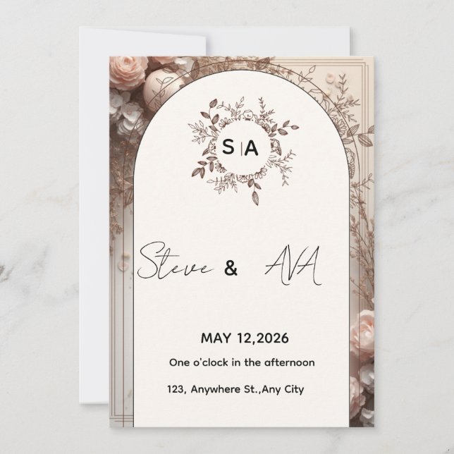 Invitation de mariage élégante et luxueuse | Royal (Devant)