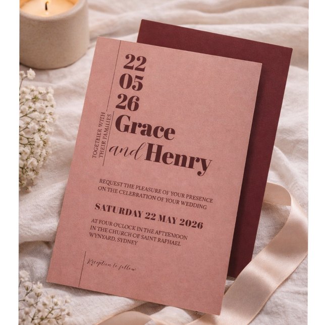Invitation de mariage élégante et minimaliste (Créateur téléchargé)