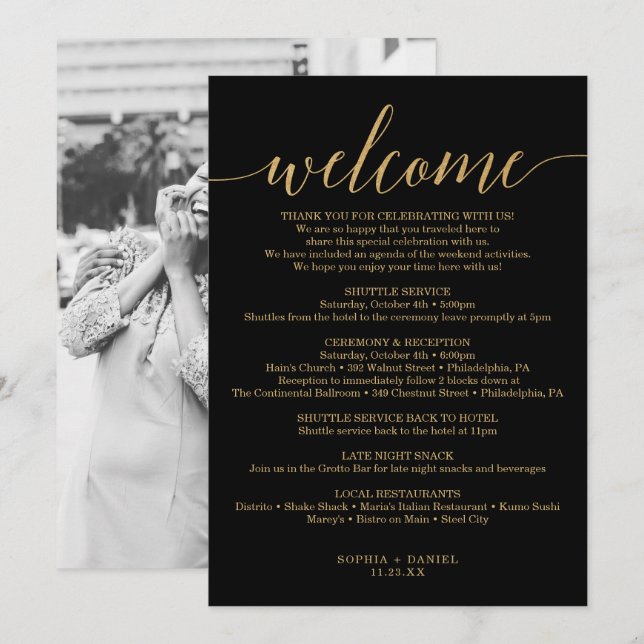 Invitation de mariage élégante et minimaliste en o (Devant / Derrière)