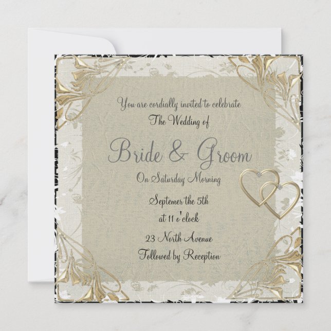 Invitation de mariage élégante et populaire en vie (Devant)