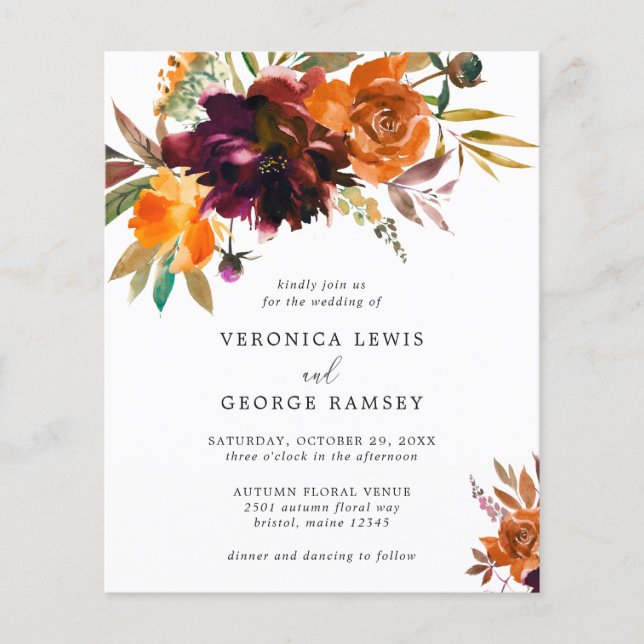Invitation de mariage élégante et rustique pour l' (Devant)