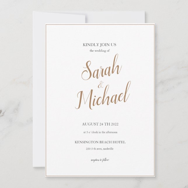 Invitation de mariage élégante et simple moderne (Devant)